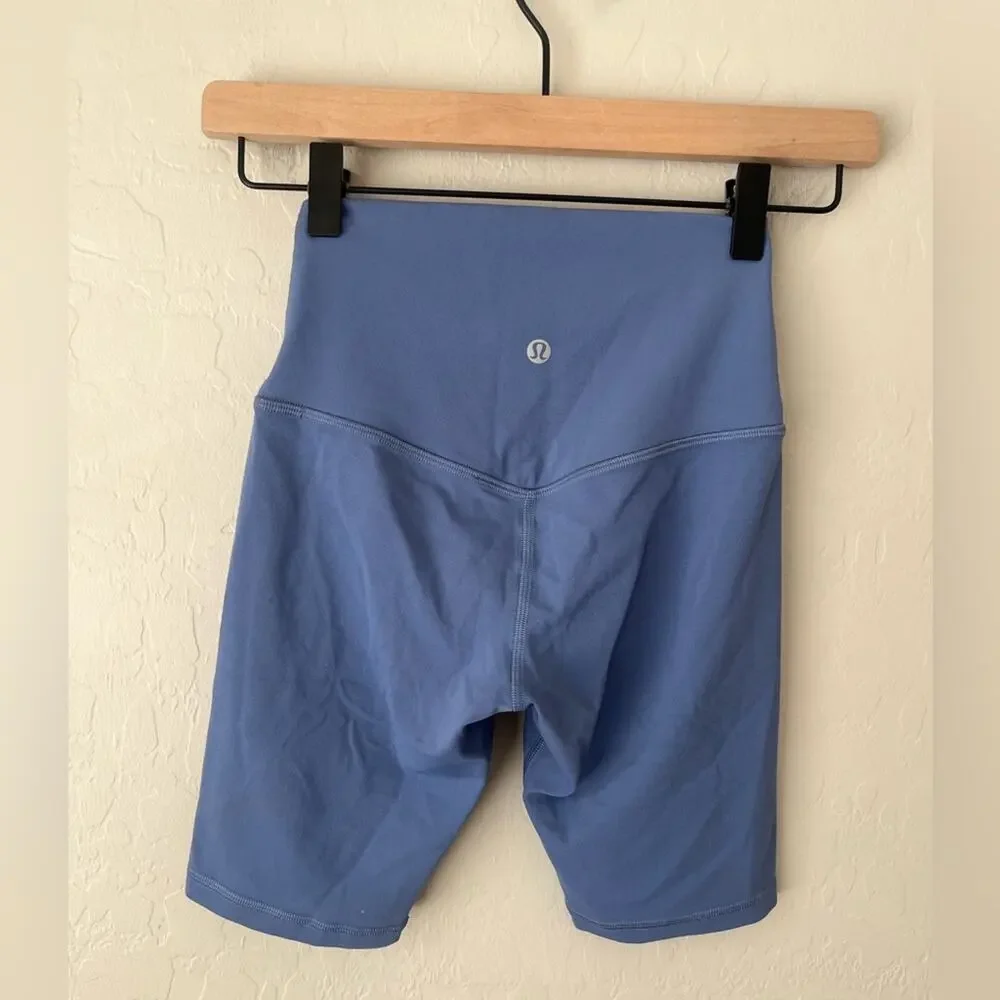 Lululemon high rise align shorts water drop blue 2
